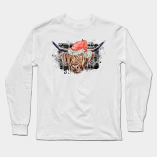 Christmas Highland Cow Long Sleeve T-Shirt